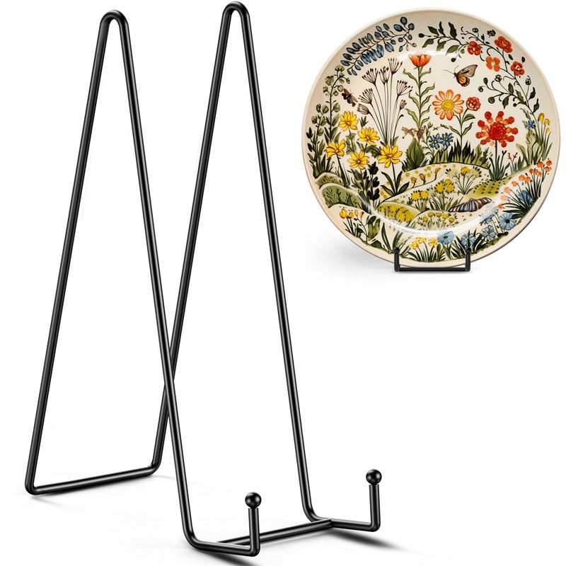 TRLife TR-LIFE 4 Pack 12 Inch Large Plate Stands/holder for Display - Metal Picture Frame Holder Stand + Easels for Platter  Book  Plaque  Photo  Table top Art - Image 1